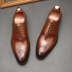 Men's Medallion Wingtip Oxfords: Fashion Reception Wedding Dress Shoesyes