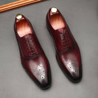Men's Medallion Wingtip Oxfords: Fashion Reception Wedding Dress Shoesyes