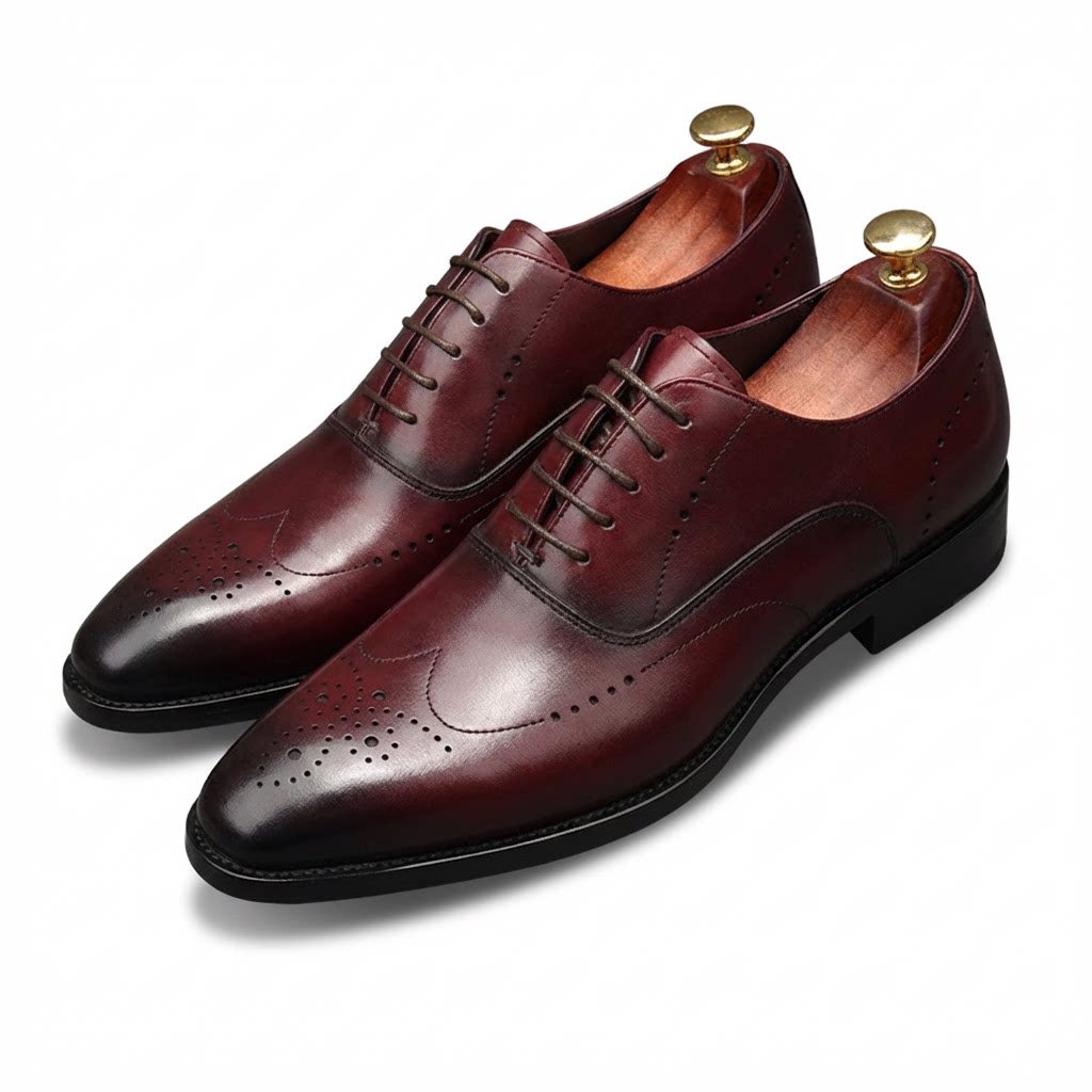 Men's Medallion Wingtip Oxfords: Fashion Reception Wedding Dress Shoesyes