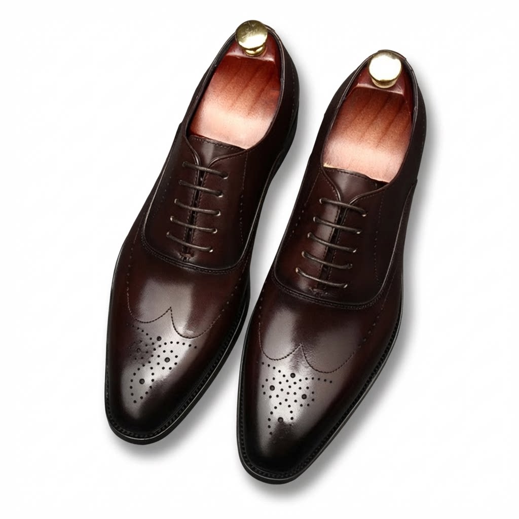 Men's Medallion Wingtip Oxfords: Fashion Reception Wedding Dress Shoesyes