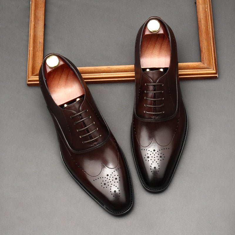Men's Medallion Wingtip Oxfords: Fashion Reception Wedding Dress Shoesyes