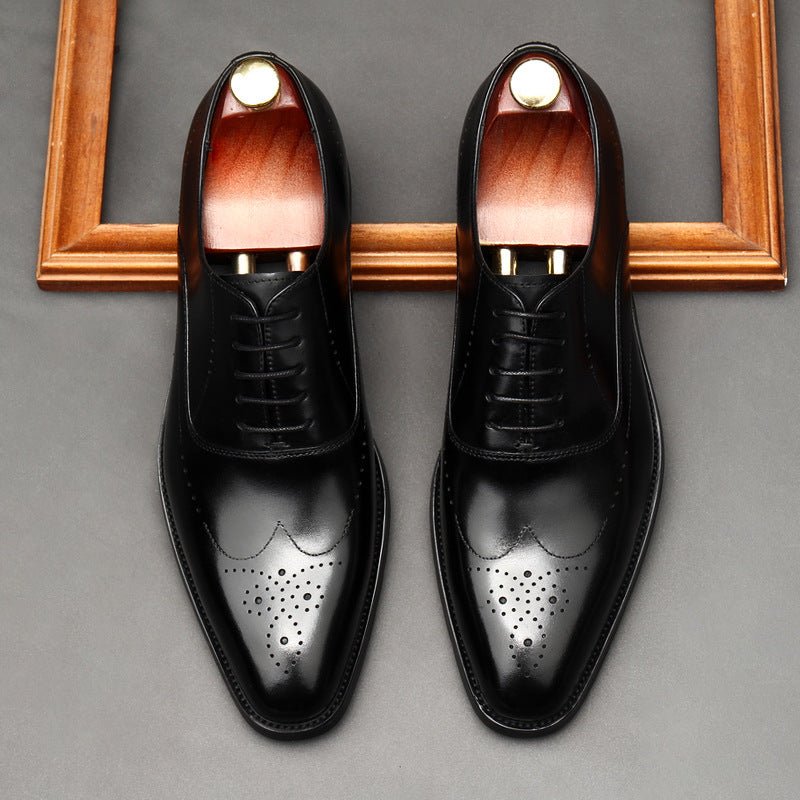 Men's Medallion Wingtip Oxfords: Fashion Reception Wedding Dress Shoesyes