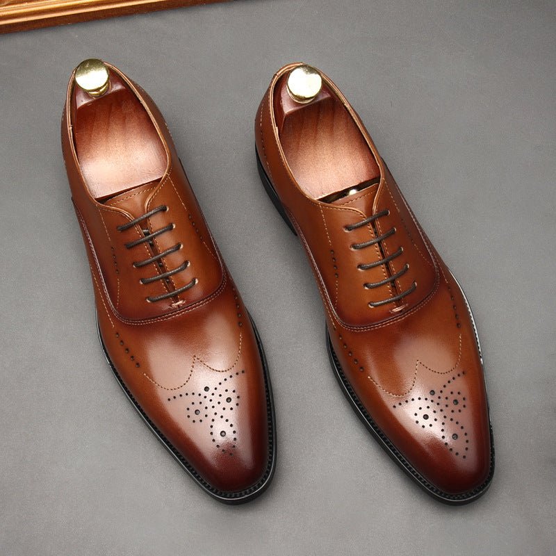 Men's Medallion Wingtip Oxfords: Fashion Reception Wedding Dress Shoesyes