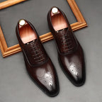 Men's Medallion Wingtip Oxfords: Fashion Reception Wedding Dress Shoesyes