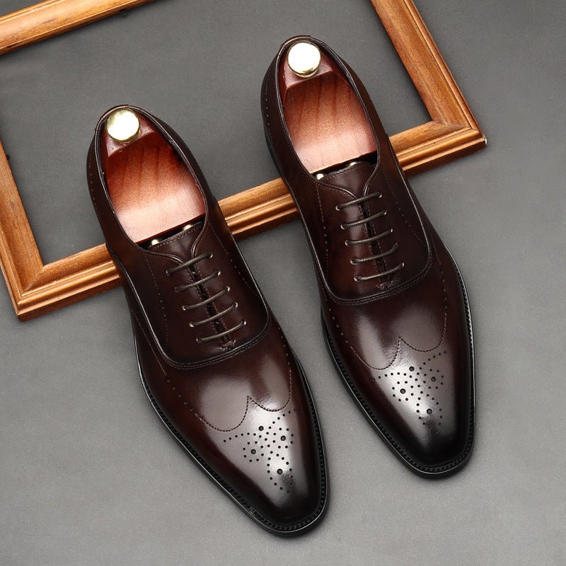 Men's Medallion Wingtip Oxfords: Fashion Reception Wedding Dress Shoesyes