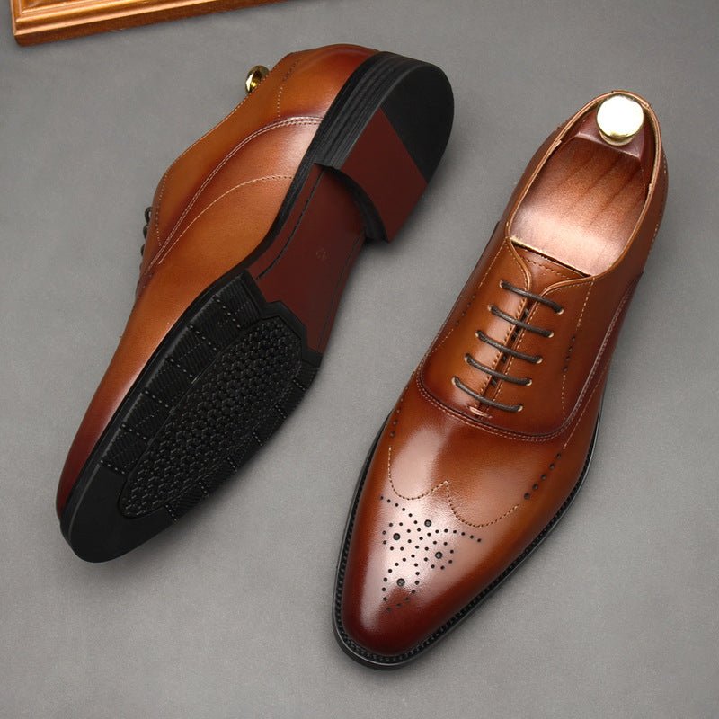 Men's Medallion Wingtip Oxfords: Fashion Reception Wedding Dress Shoesyes