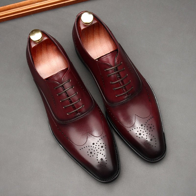 Men's Medallion Wingtip Oxfords: Fashion Reception Wedding Dress Shoesyes