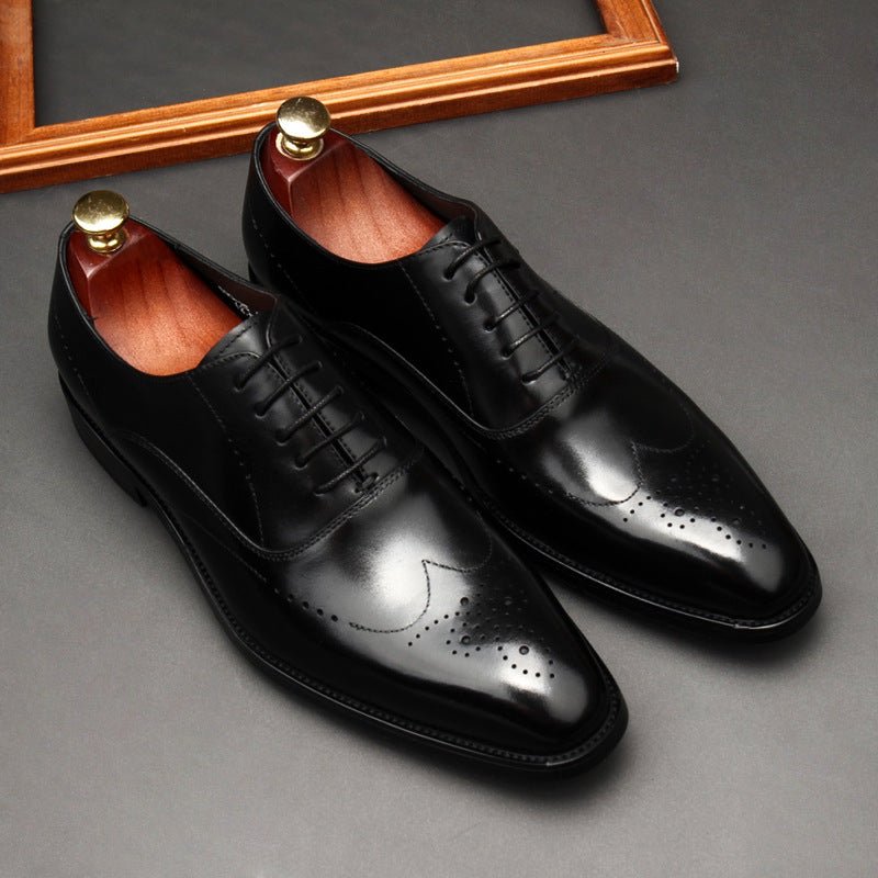 Men's Medallion Wingtip Oxfords: Fashion Reception Wedding Dress Shoesyes