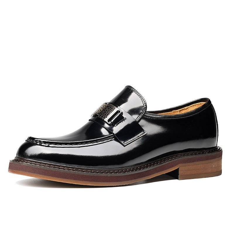 Men's Metal Bit Dress Shoes: Stylish Wedding Formal Slip - on Loafersyes
