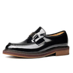 Men's Metal Bit Dress Shoes: Stylish Wedding Formal Slip - on Loafersyes