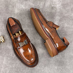 Men's Metal Bit Dress Shoes: Stylish Wedding Formal Slip - on Loafersyes