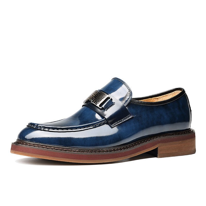 Men's Metal Bit Dress Shoes: Stylish Wedding Formal Slip - on Loafersyes