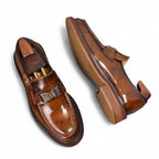 Men's Metal Bit Dress Shoes: Stylish Wedding Formal Slip - on Loafersyes