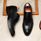 Men's Micro - Perforated Derby: Stylish Wedding Formal Dress Shoesyes