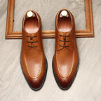 Men's Micro - Perforated Derby: Stylish Wedding Formal Dress Shoesyes