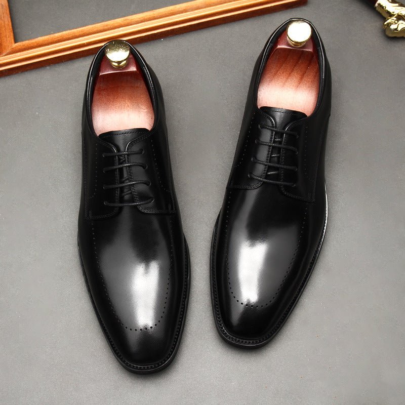 Men's Minimalist Derby Shoes: Stylish Groomsmen Wedding Dress Shoesyes