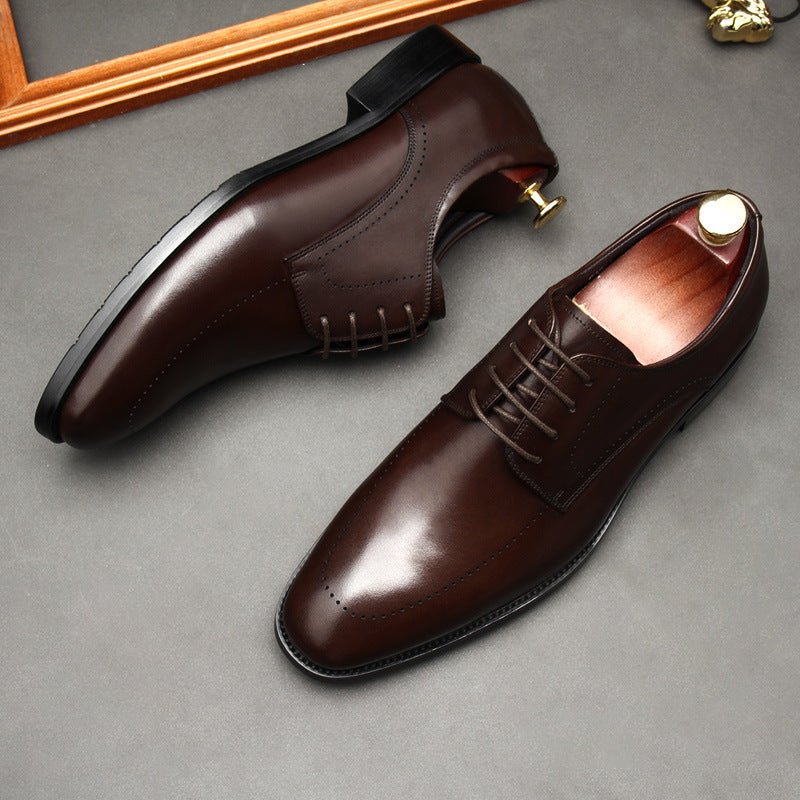 Men's Minimalist Derby Shoes: Stylish Groomsmen Wedding Dress Shoesyes