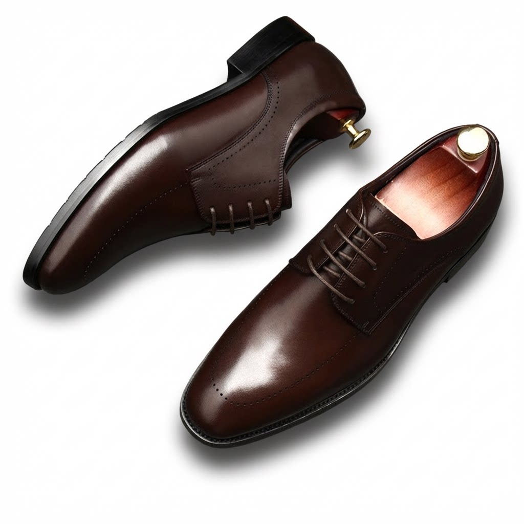 Men's Minimalist Derby Shoes: Stylish Groomsmen Wedding Dress Shoesyes