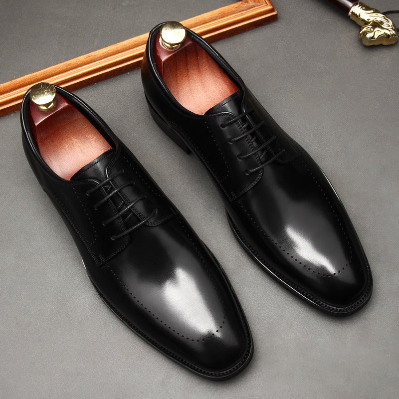 Men's Minimalist Derby Shoes: Stylish Groomsmen Wedding Dress Shoesyes