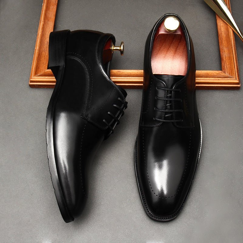 Men's Minimalist Derby Shoes: Stylish Groomsmen Wedding Dress Shoesyes