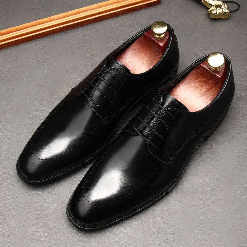 Men's Minimalist Derby Shoes: Stylish Groomsmen Wedding Dress Shoesyes