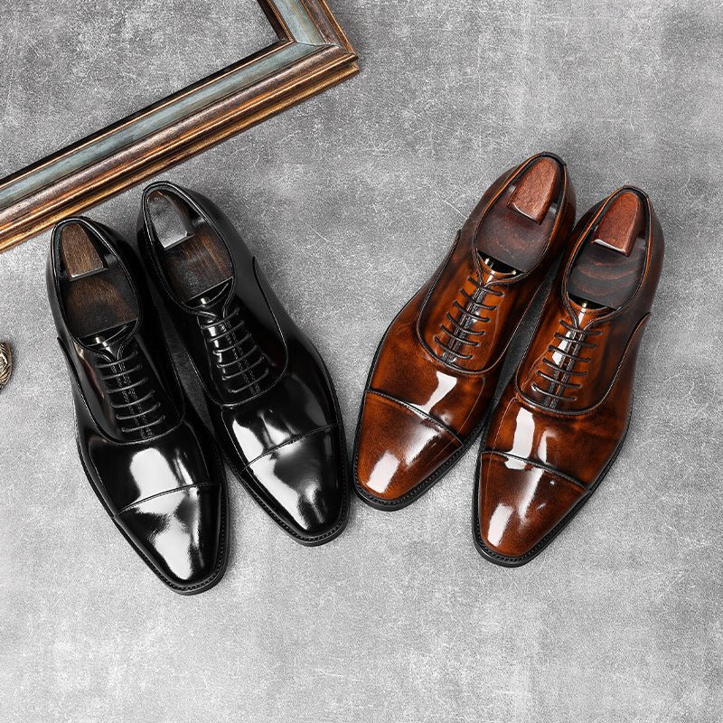 Men's Mirror Cap Toe Oxfords: Fashion Hallowed Gentry Dress Shoesyes