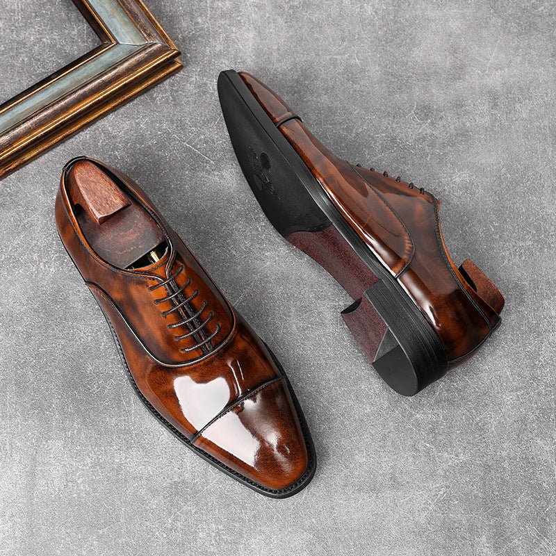 Men's Mirror Cap Toe Oxfords: Fashion Hallowed Gentry Dress Shoesyes