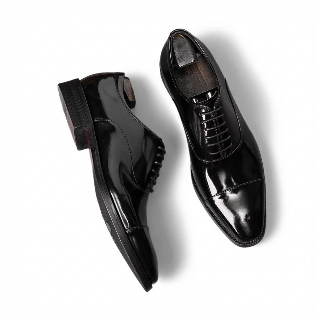 Men's Mirror Cap Toe Oxfords: Fashion Hallowed Gentry Dress Shoesyes