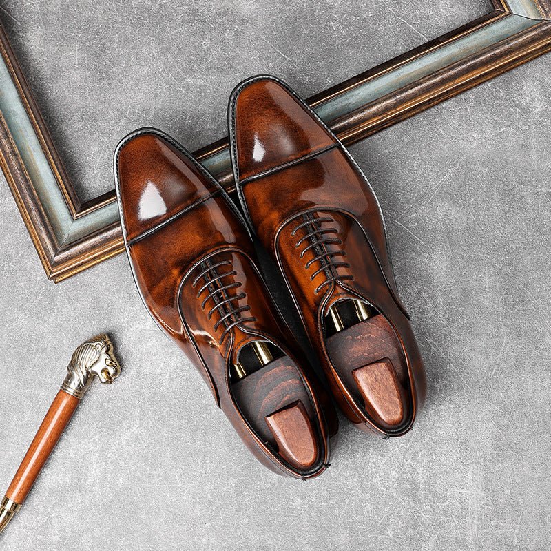 Men's Mirror Cap Toe Oxfords: Fashion Hallowed Gentry Dress Shoesyes
