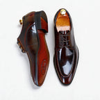 Men's Moc Toe Derby Dress Shoes: Fashion Glossy Formal Derby