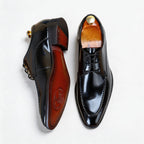 Men's Moc Toe Derby Dress Shoes: Fashion Glossy Formal Derby