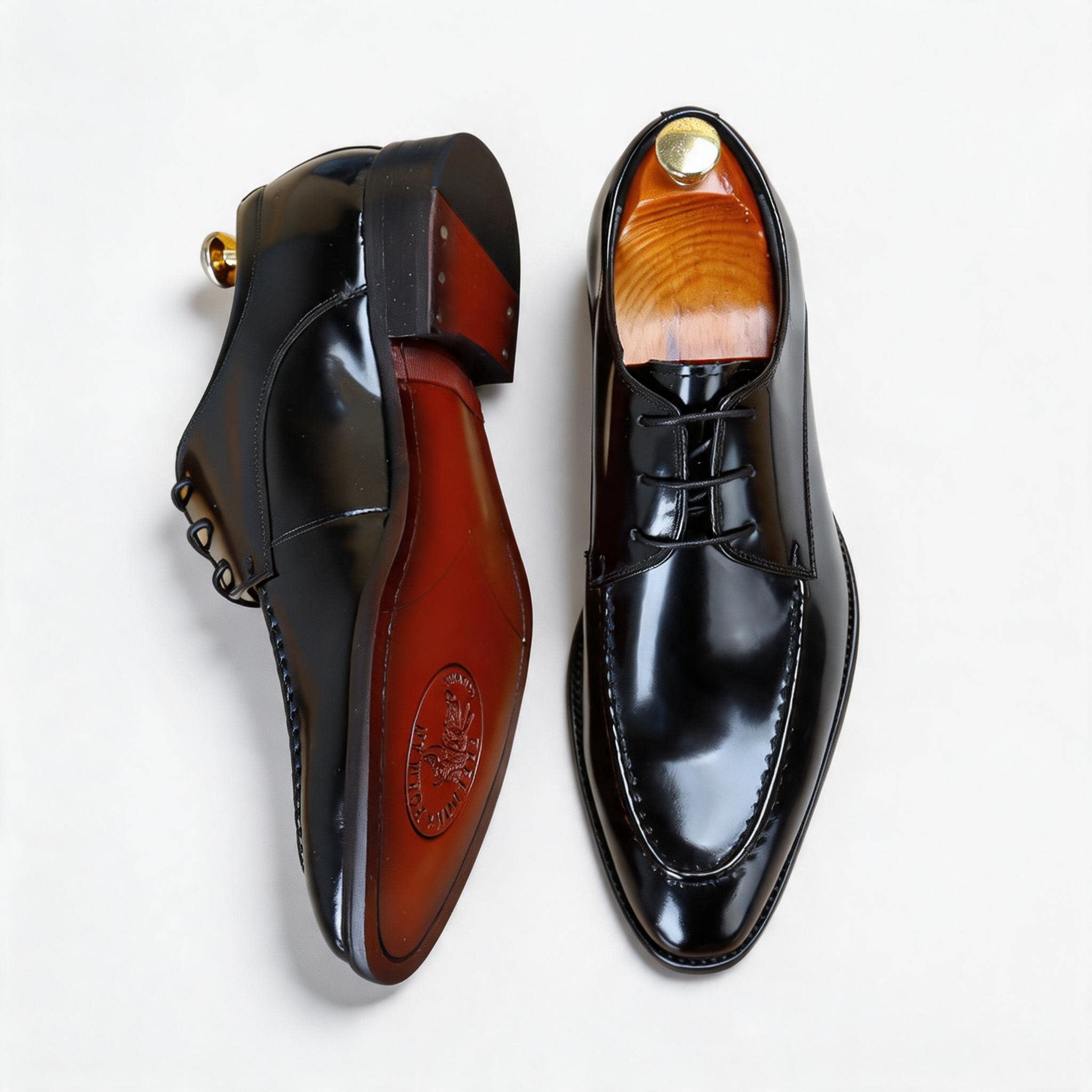 Men's Moc Toe Derby Dress Shoes: Fashion Glossy Formal Derby