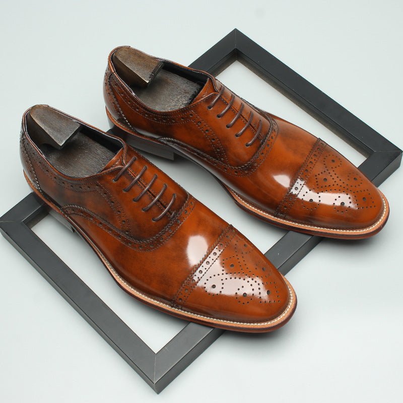 Men's Ornate Carved Oxfords: Fashion Rite Contemporary Dress Shoesyes
