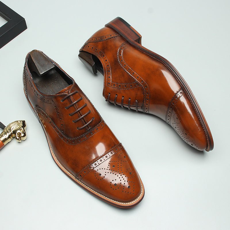 Men's Ornate Carved Oxfords: Fashion Rite Contemporary Dress Shoesyes