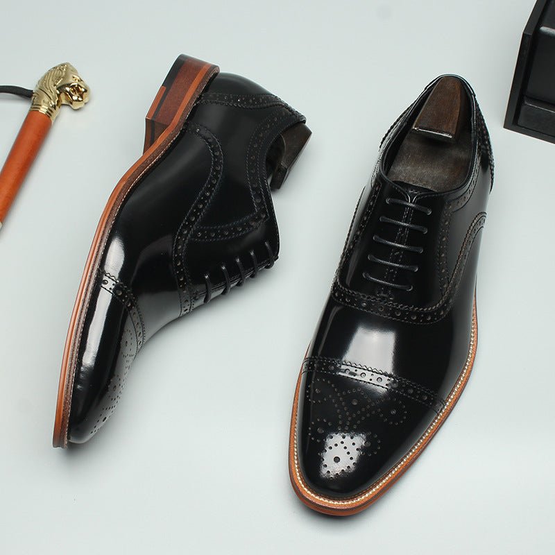 Men's Ornate Carved Oxfords: Fashion Rite Contemporary Dress Shoesyes