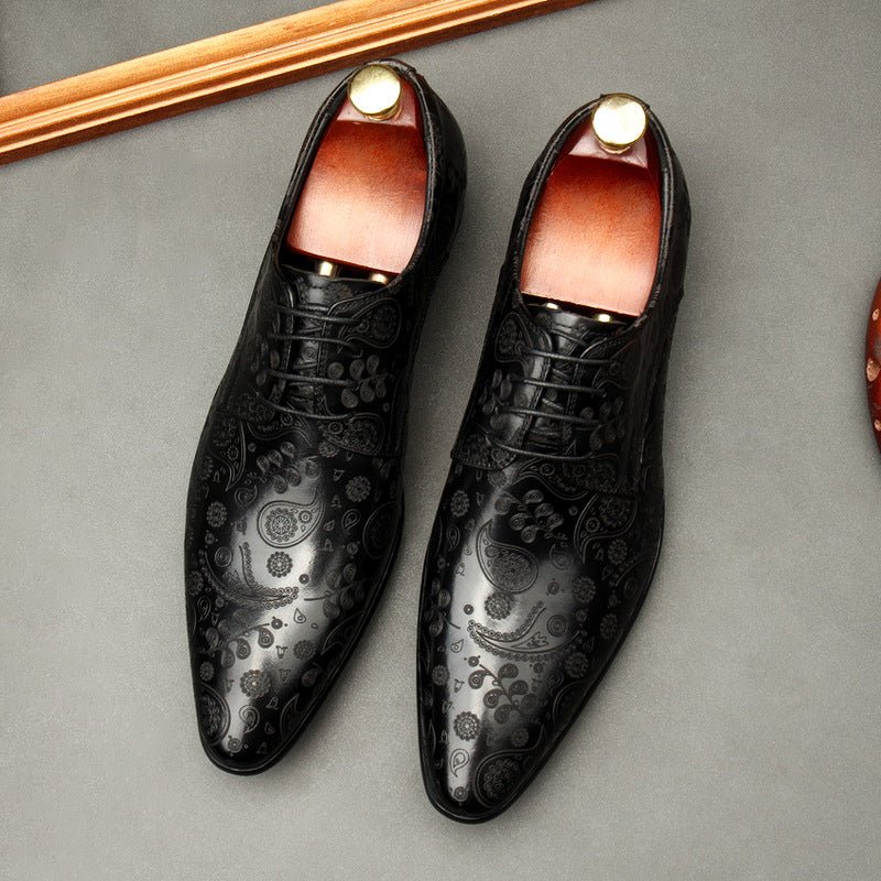 Men's Paisley Pattern Derby: Stylish Wedding Formal Dress Shoesyes