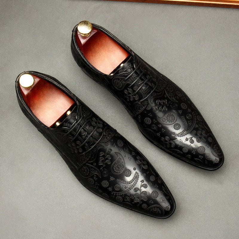 Men's Paisley Pattern Derby: Stylish Wedding Formal Dress Shoesyes