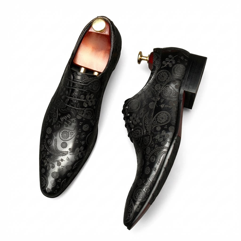 Men's Paisley Pattern Derby: Stylish Wedding Formal Dress Shoesyes