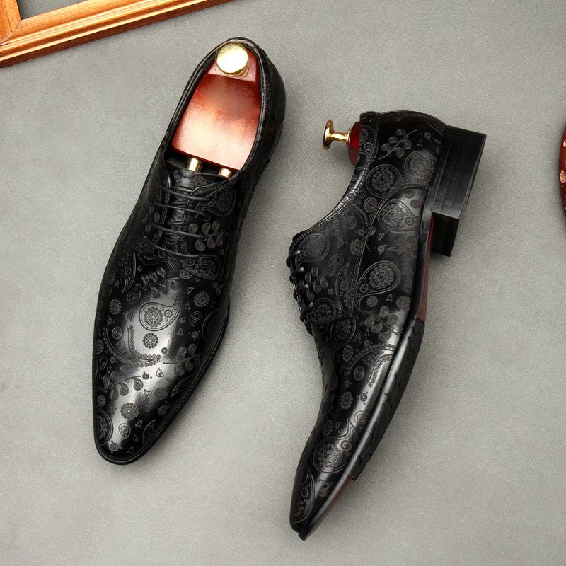 Men's Paisley Pattern Derby: Stylish Wedding Formal Dress Shoesyes