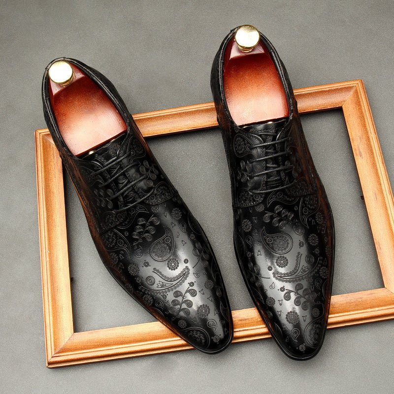 Men's Paisley Pattern Derby: Stylish Wedding Formal Dress Shoesyes