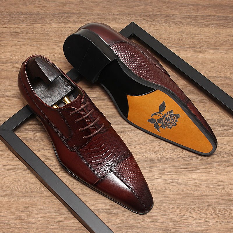 Men's Patchwork Wing Oxfords: Fashion Promenade Ceremony Dress Shoesyes