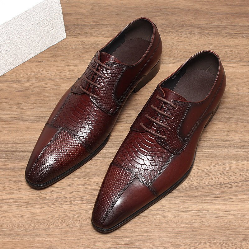 Men's Patchwork Wing Oxfords: Fashion Promenade Ceremony Dress Shoesyes