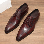 Men's Patchwork Wing Oxfords: Fashion Promenade Ceremony Dress Shoesyes