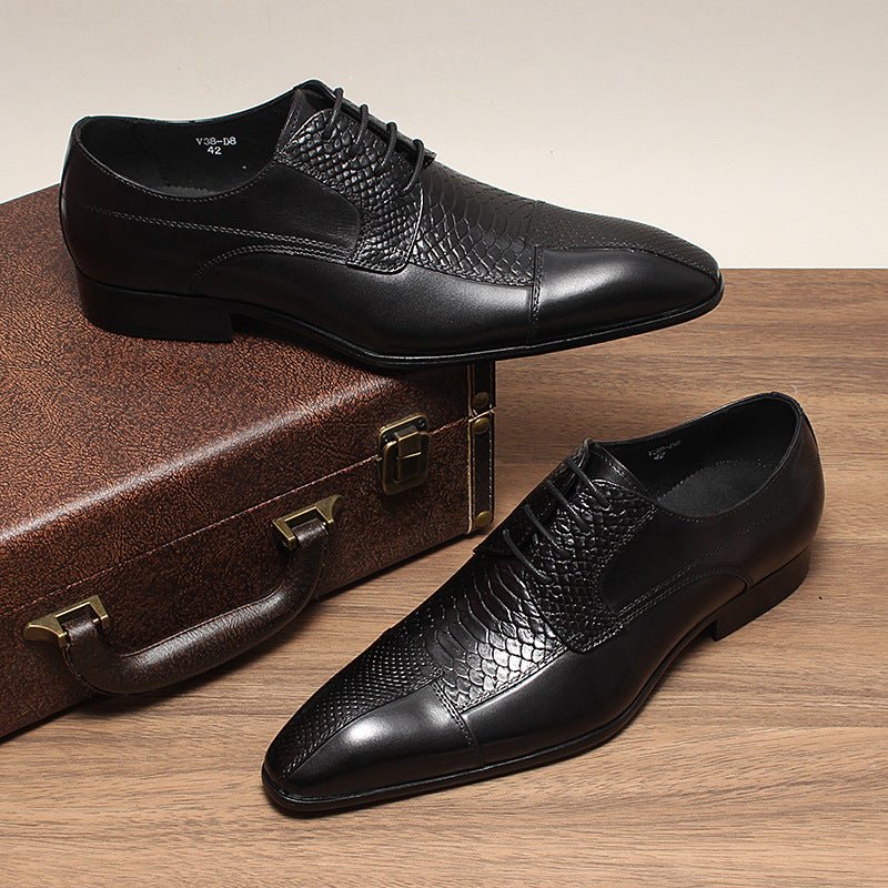 Men's Patchwork Wing Oxfords: Fashion Promenade Ceremony Dress Shoesyes