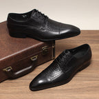 Men's Patchwork Wing Oxfords: Fashion Promenade Ceremony Dress Shoesyes