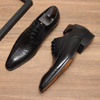 Men's Patchwork Wing Oxfords: Fashion Promenade Ceremony Dress Shoesyes