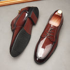 Men's Patent Leather Derby Shoes: Stylish Wedding Formal Dress Shoesyes