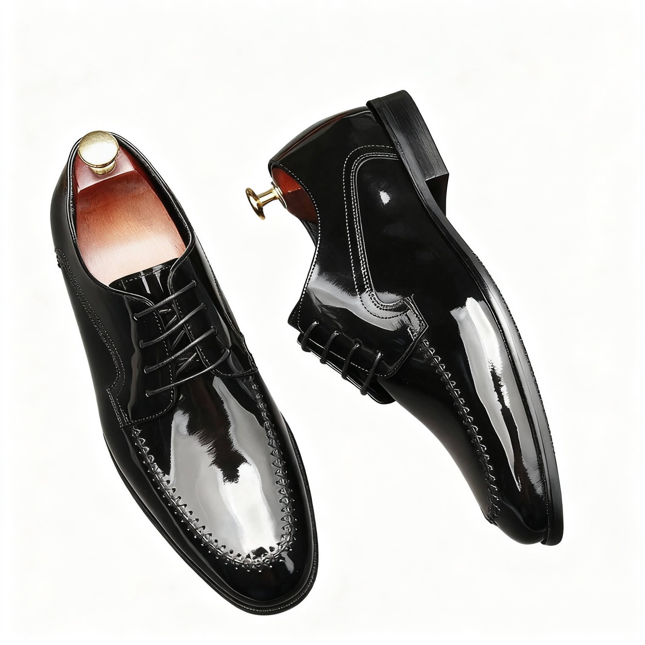 Men's Patent Leather Derby Shoes: Stylish Wedding Formal Dress Shoesyes