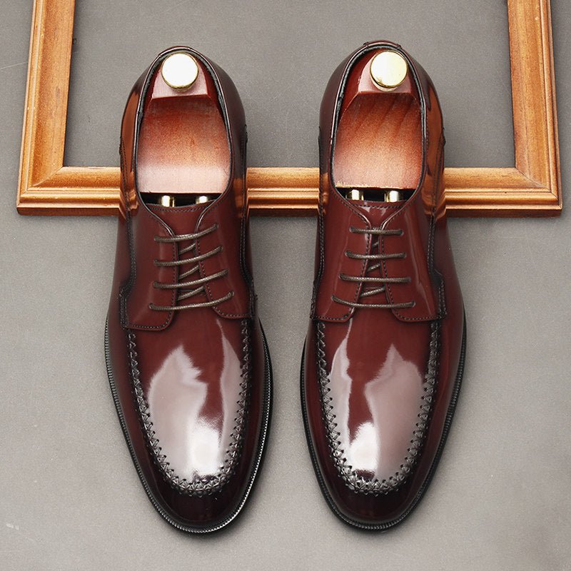 Men's Patent Leather Derby Shoes: Stylish Wedding Formal Dress Shoesyes