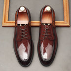 Men's Patent Leather Derby Shoes: Stylish Wedding Formal Dress Shoesyes